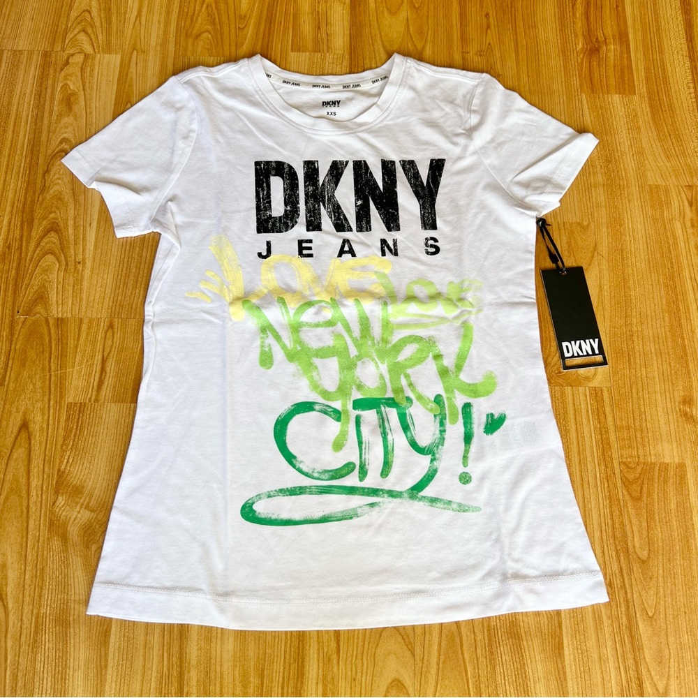 DKNY WOMEN WHITE COLOR T SHIRT